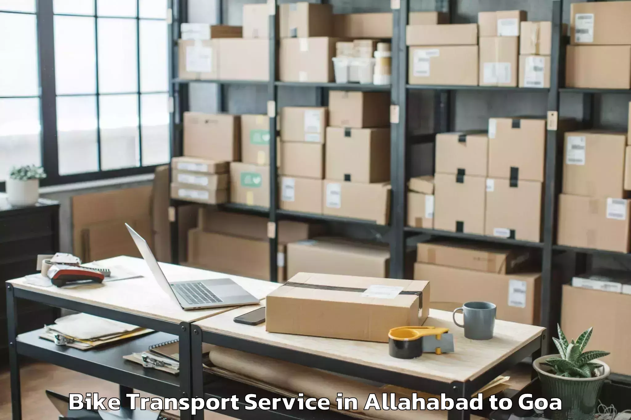 Book Allahabad to Morjim Bike Transport Online